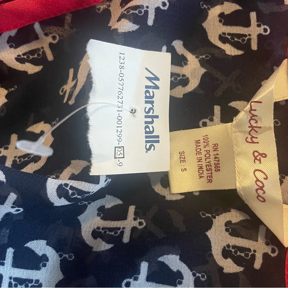 Navy Anchor Swim Cover Up Size Small - Picture 2 of 3